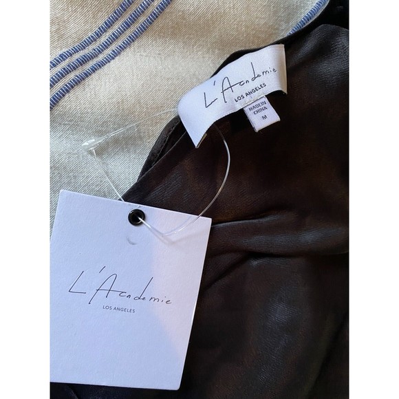 L'Academie Tamsy Midi Satin Dress in Black Medium New Nwt Women's Cocktail - Picture 10 of 12